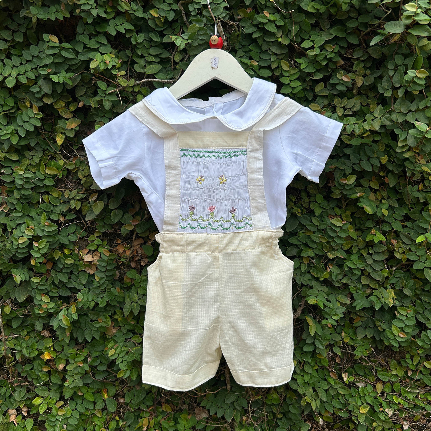 Charming Pale Yellow Dungaree Set for Babies