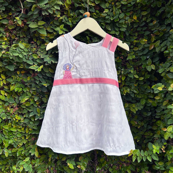 Playful Balloon Embroidered Cotton Dress