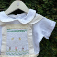 Charming Pale Yellow Dungaree Set for Babies