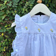 Floral Bliss: Comfy Embroidered Apron Dress for Babies