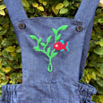 Stylish Hand-Embroidered Blue Denim Romper