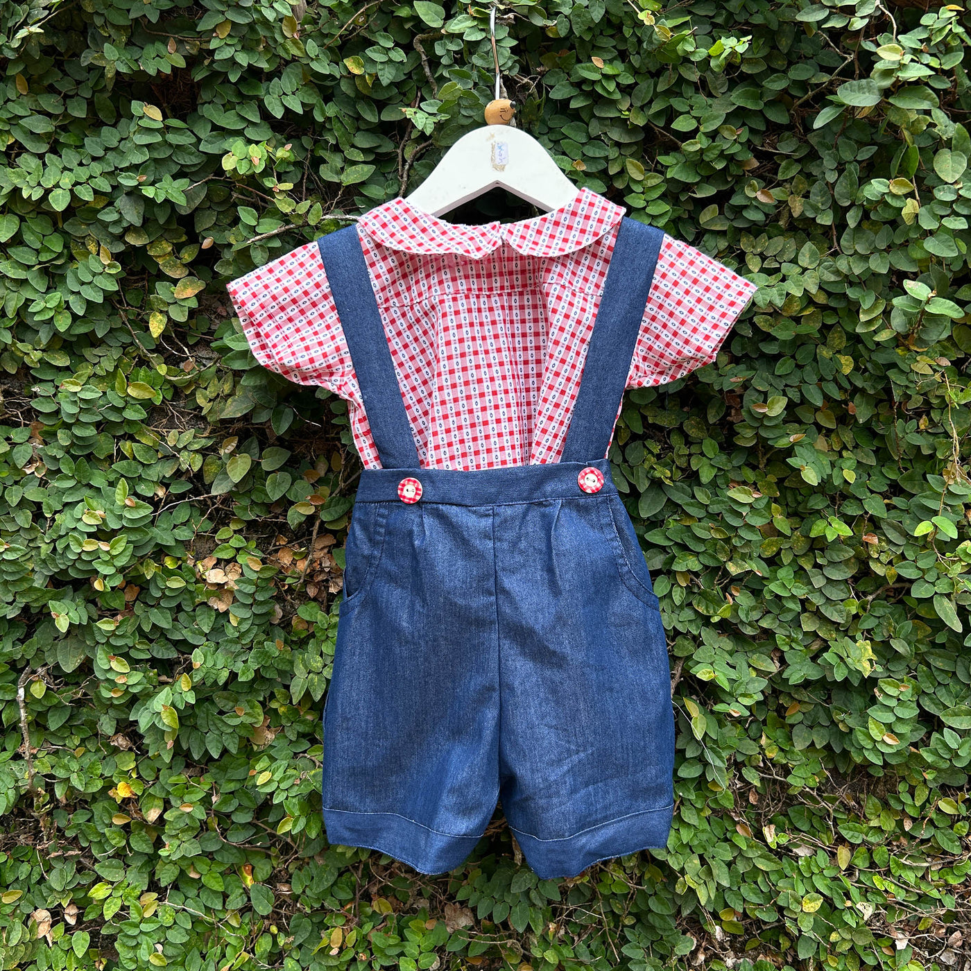 denim dungaree set for little one