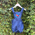 Stylish Hand-Embroidered Blue Denim Romper