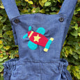 Stylish Hand-Embroidered Blue Denim Romper