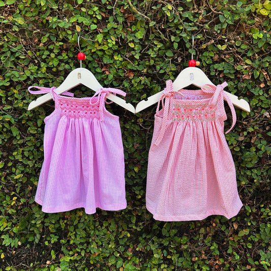 sleeveless bullion smock baby dress