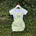 Lime Green Checked Baby Romper for Zoo Fun