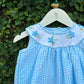 Comfy Gingham Dress with Floral Embroidery