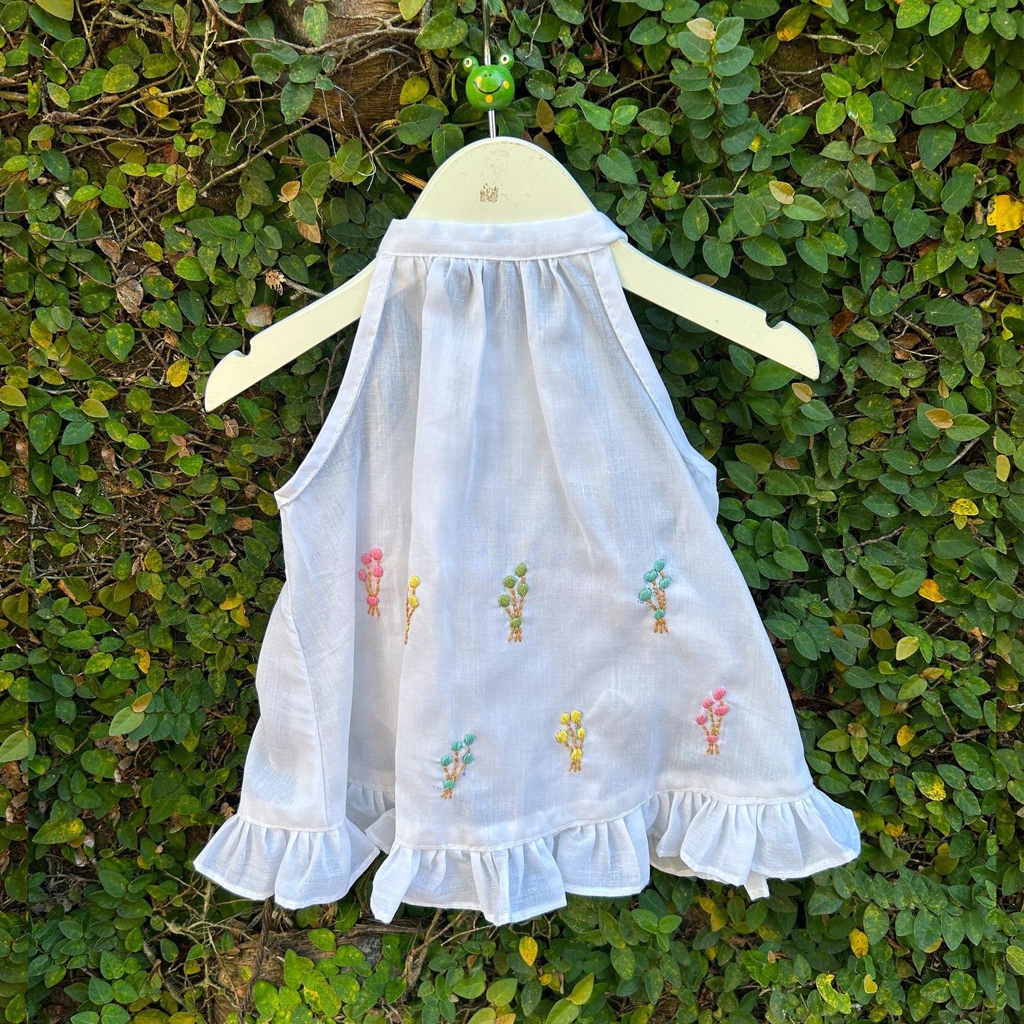 Fluffy White Embroidered Dress