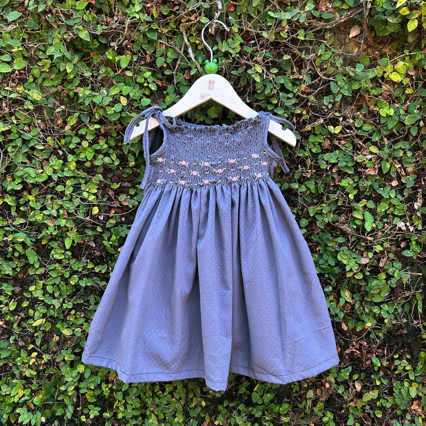 Blooms Contrast Bullion Smock Baby Dress
