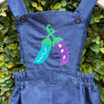 Stylish Hand-Embroidered Blue Denim Romper