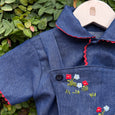 Charming Denim Dungarees with Embroidery