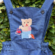 Stylish Hand-Embroidered Blue Denim Romper