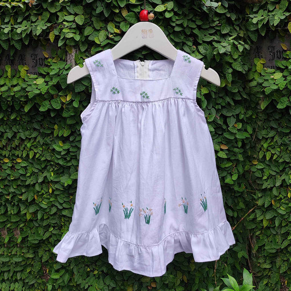 Broad Strapped Embroidered Cotton Dress – Tara Baby Shop