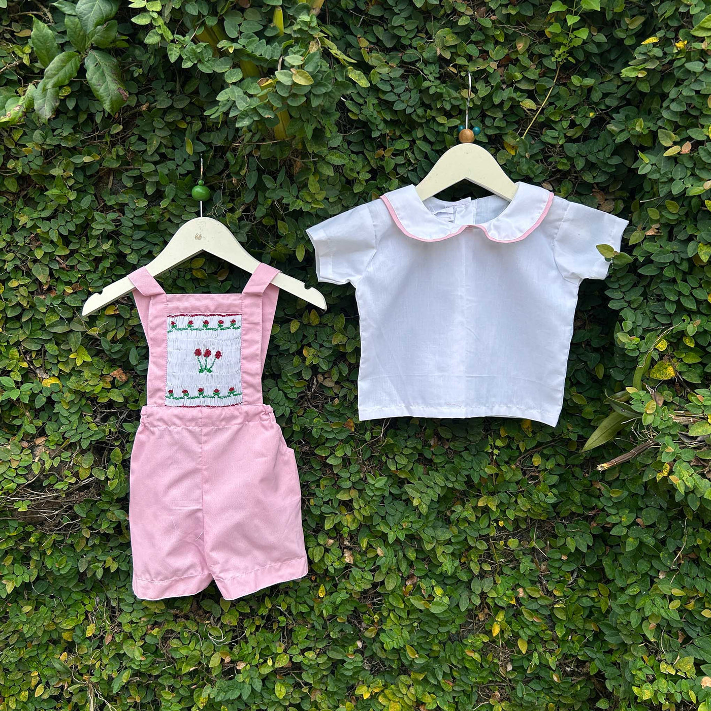 pink baby dungaree set