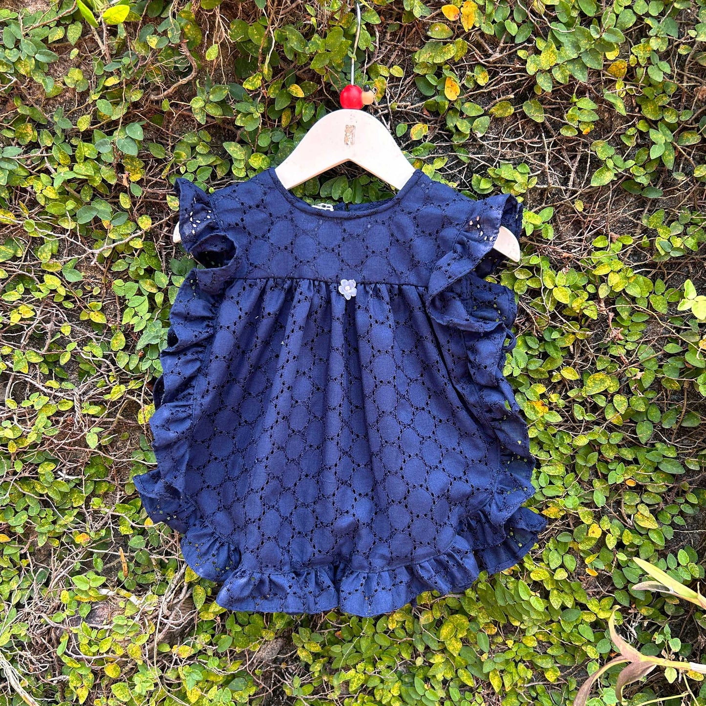 Whimsical Eyelet Apron Baby Dress