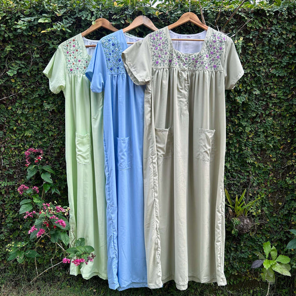 Pretty Floral Embroidered Nighty