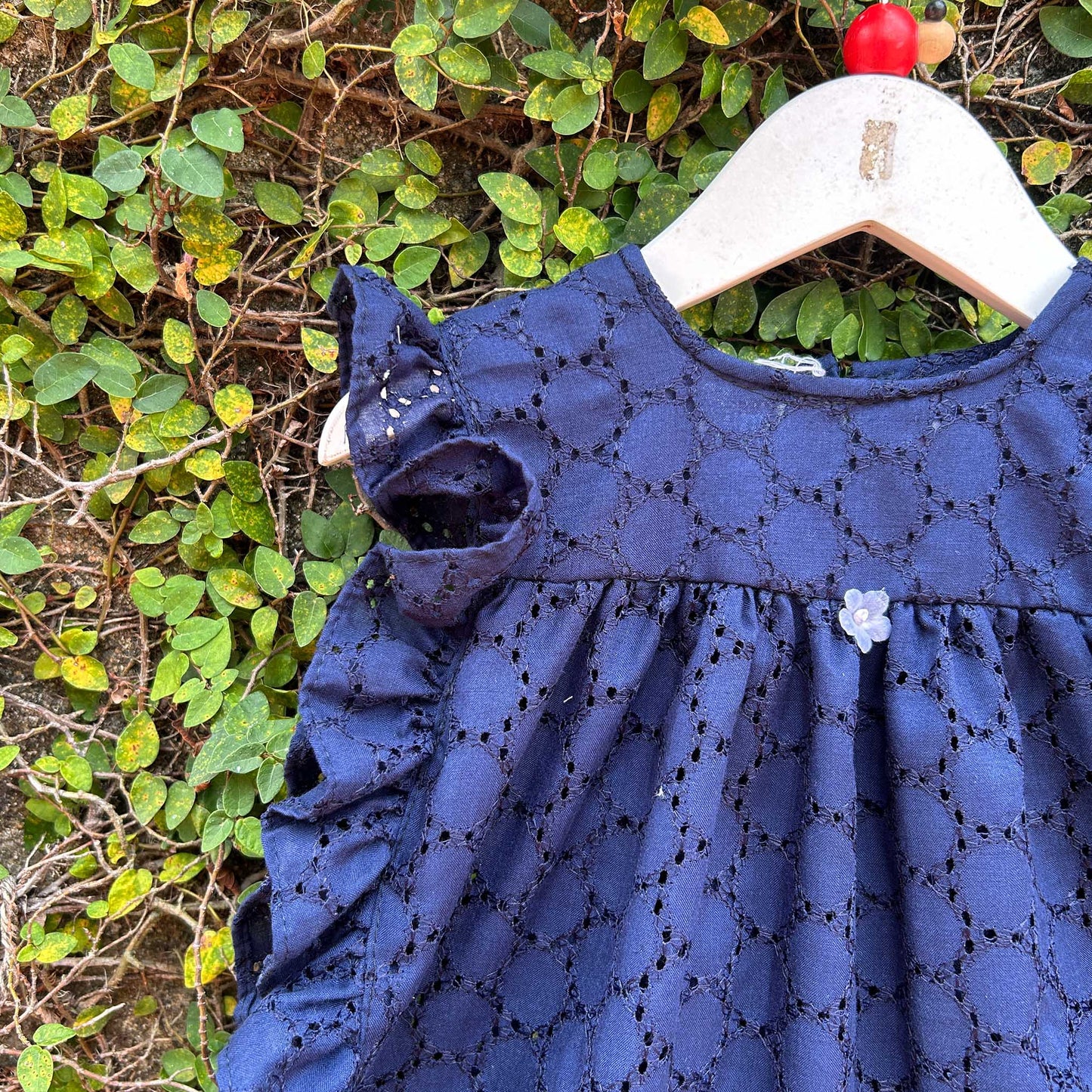 Whimsical Eyelet Apron Baby Dress