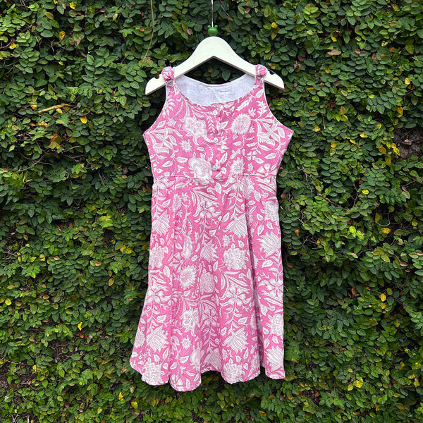 block rinted dress for girls