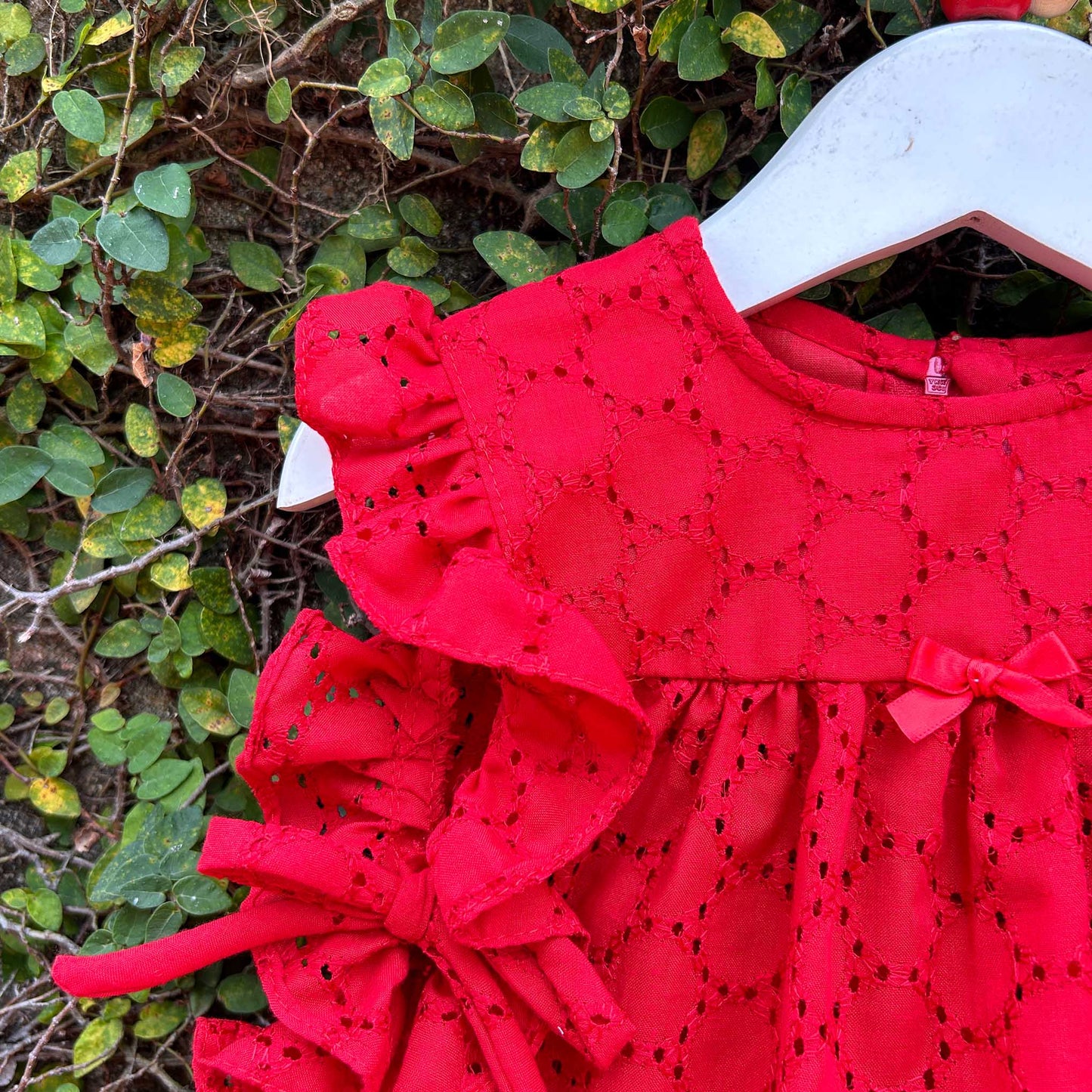 Whimsical Eyelet Apron Baby Dress