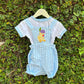 embroidered blue charm romper