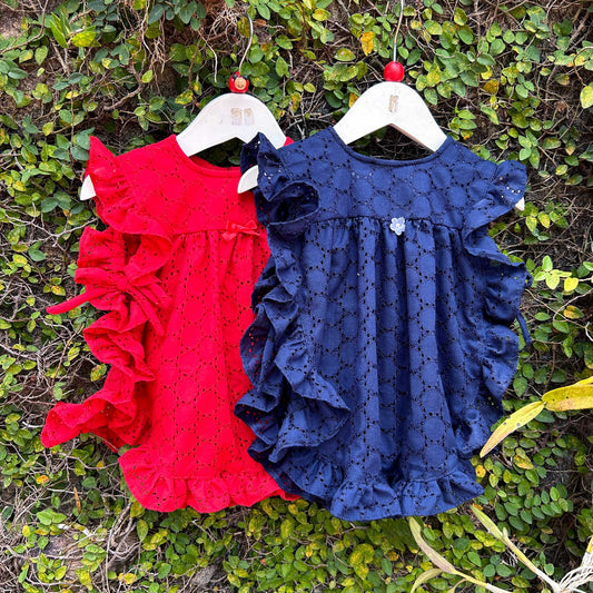 eyelet apron baby dress