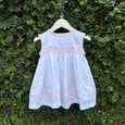 white smocked cotton dress