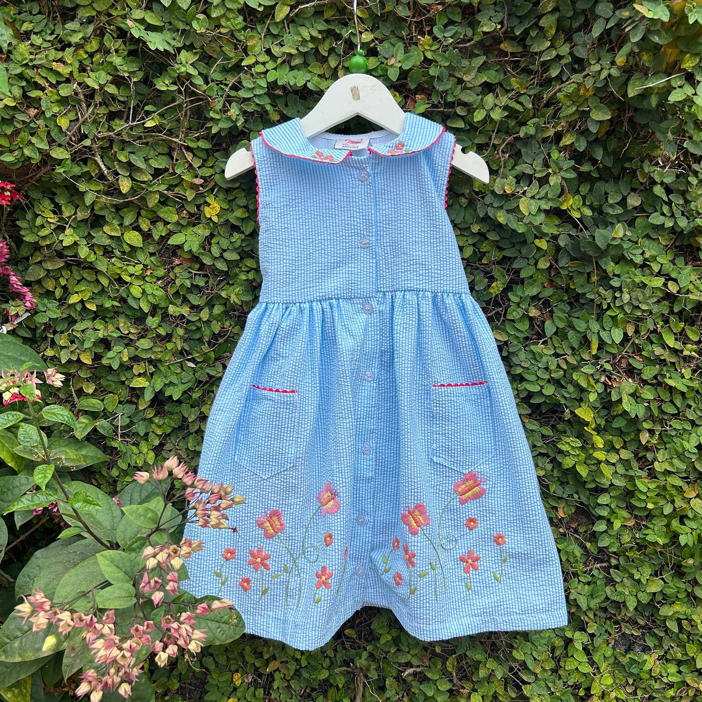 Charming Gingham Seersucker Summer Dress