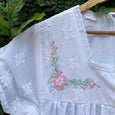 Elegantly Embroidered Nursing-Friendly White Nightgown