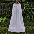 white sleeveless cotton nightwear