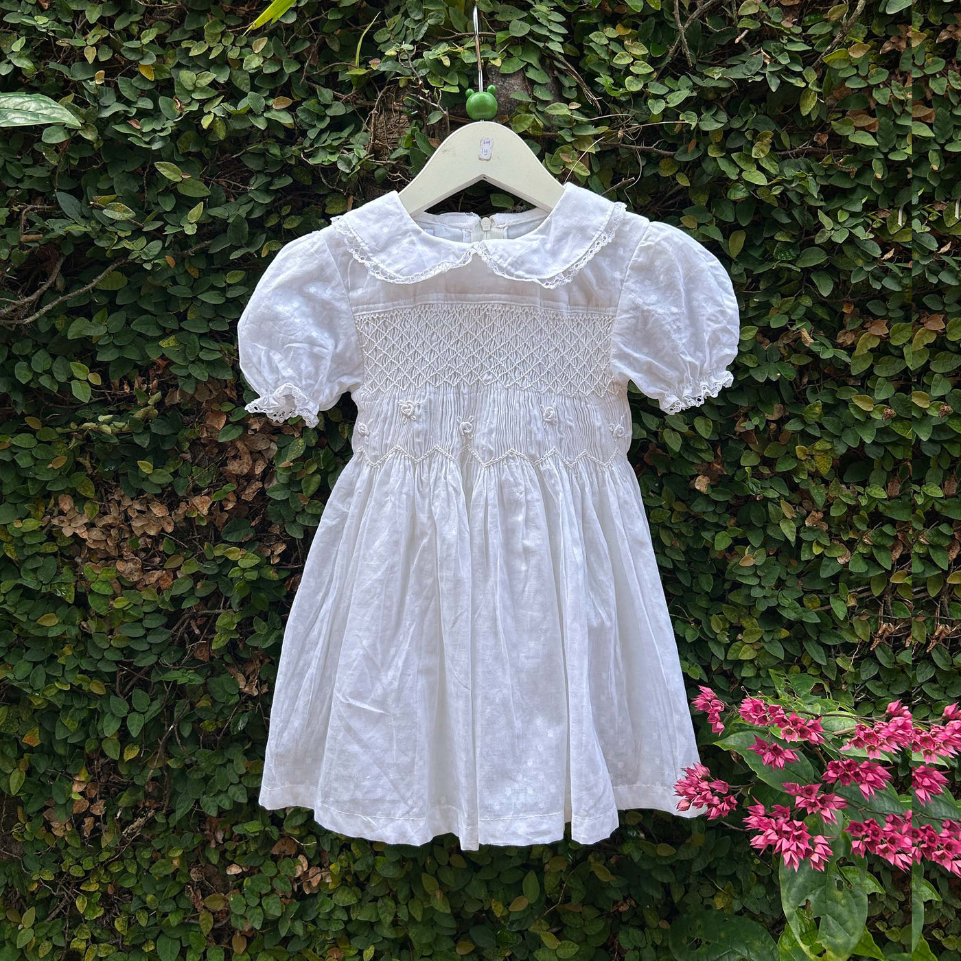 smocked cotton baby dress