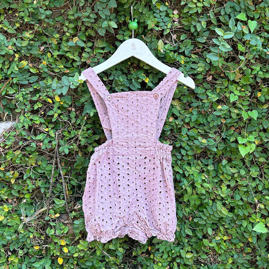 Whimsical Comfort Cotton Eyelet Romper Delight