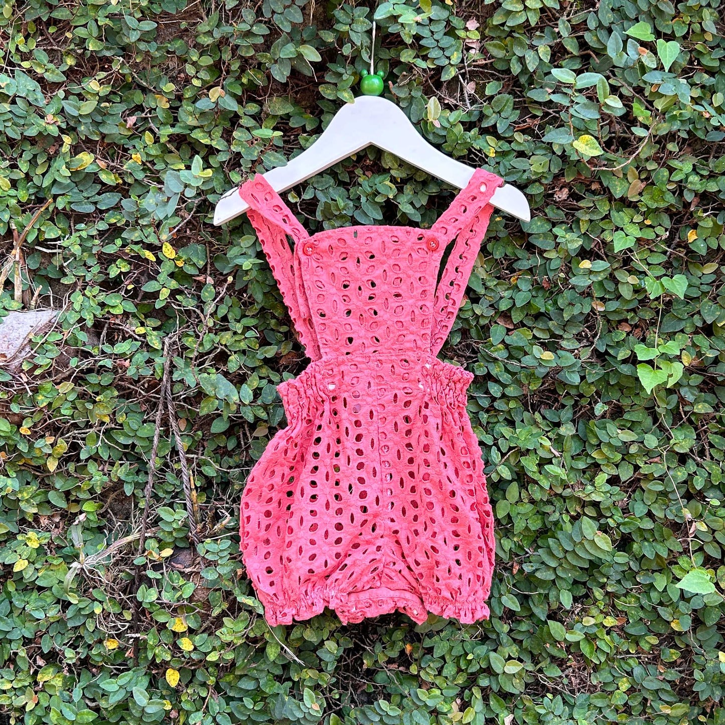 Whimsical Comfort Cotton Eyelet Romper Delight