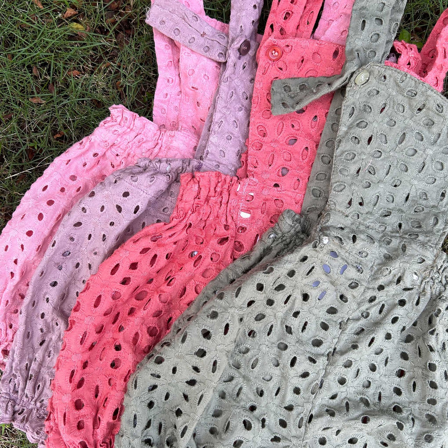 Whimsical Comfort Cotton Eyelet Romper Delight