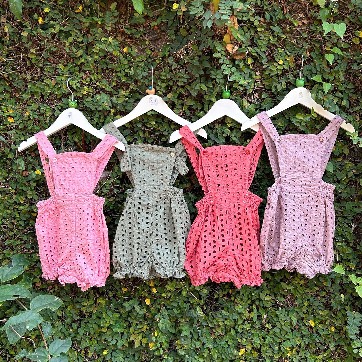 cotton eyelet baby romper