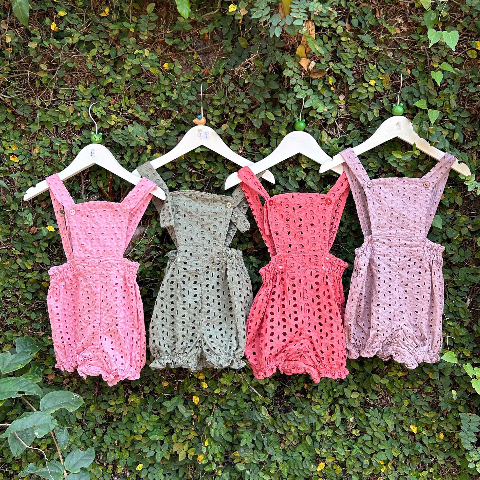 cotton eyelet baby romper