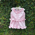 pink satin baby romper set