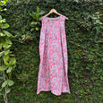 Vibrant Floral Sleeveless Cotton Nighty for Comfort