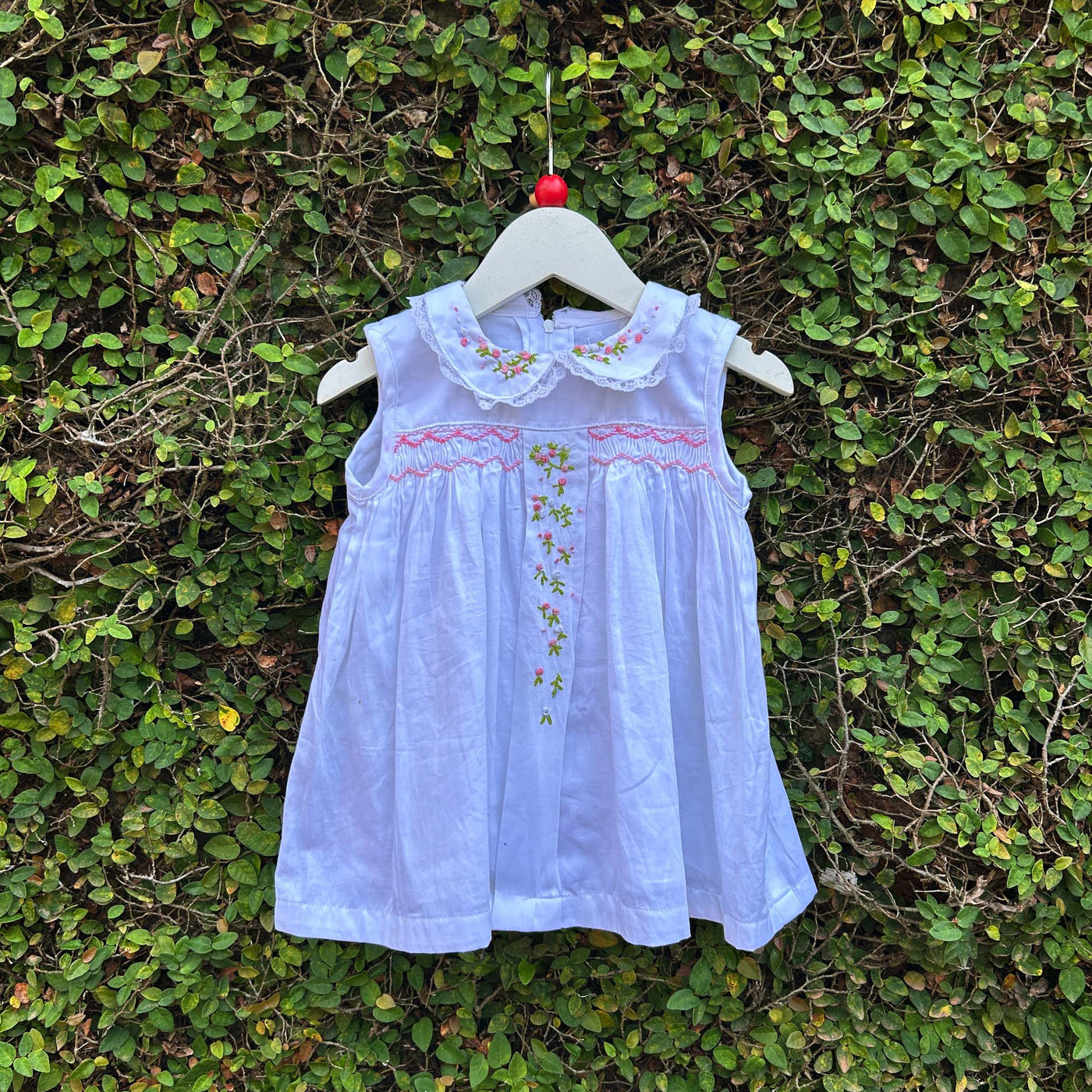 white floral embroidered dress