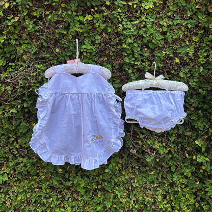 Classic White Colour Pinny Set with Side Ties for Babies