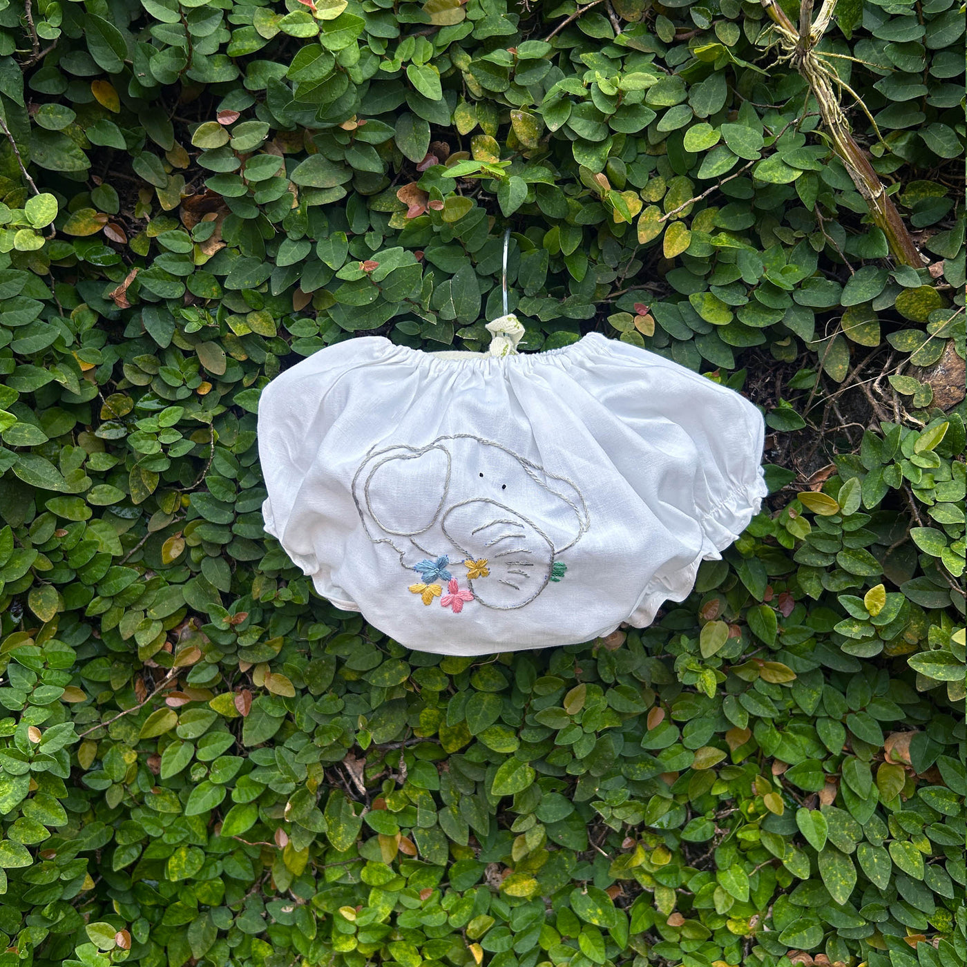 Hand-Embroidered Elephant Diaper Cover for Outings