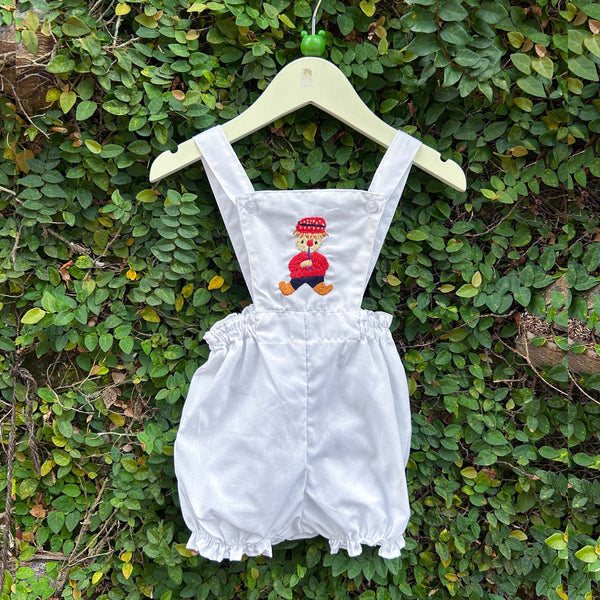 hand embroidered white romper