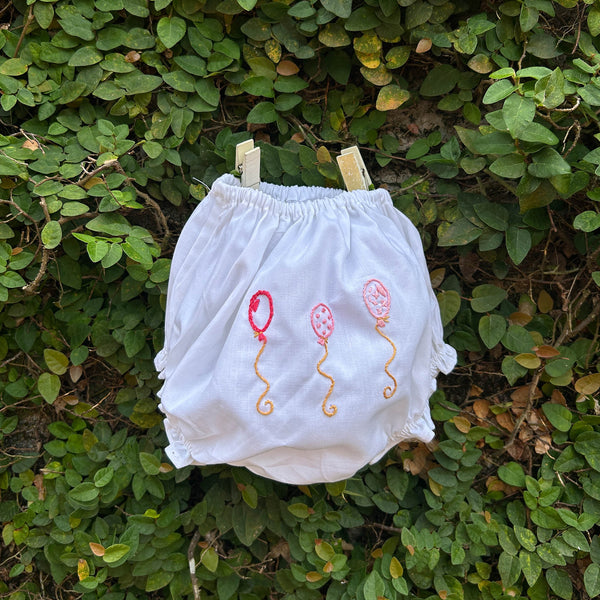 Whimsical Balloon Embroidered Diaper Cover