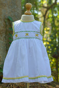 smocked embroidered butterfly dress