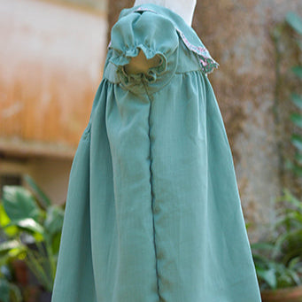 TEA GREEN CUTWORK DRESS