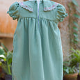 TEA GREEN CUTWORK DRESS
