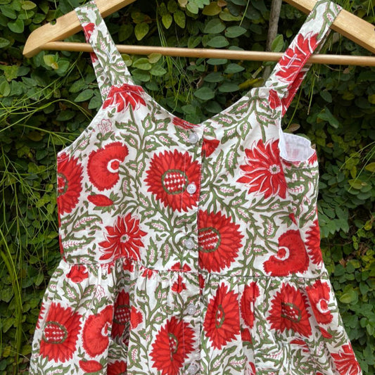 Botanical - Sleeveless Button Down Dress for Girls