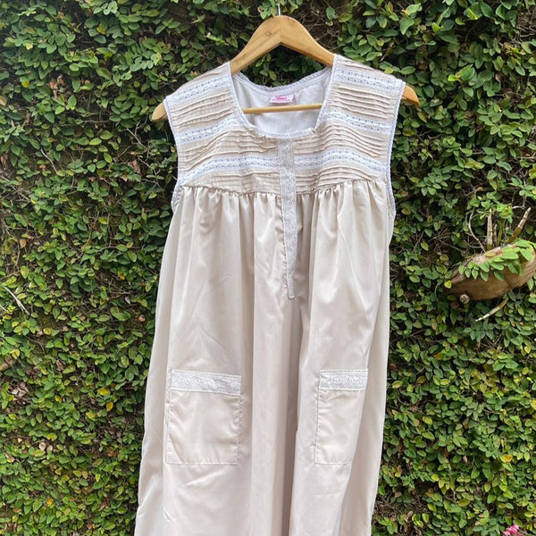 pink tuck yoke ladies night wear