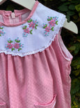 Classic Embroidered Smocking Satin Dress