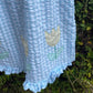 Cotton Seersucker Sleeveless Tulip Appliqué Dress