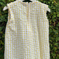 Cotton Seersucker Sleeveless Tulip Appliqué Dress